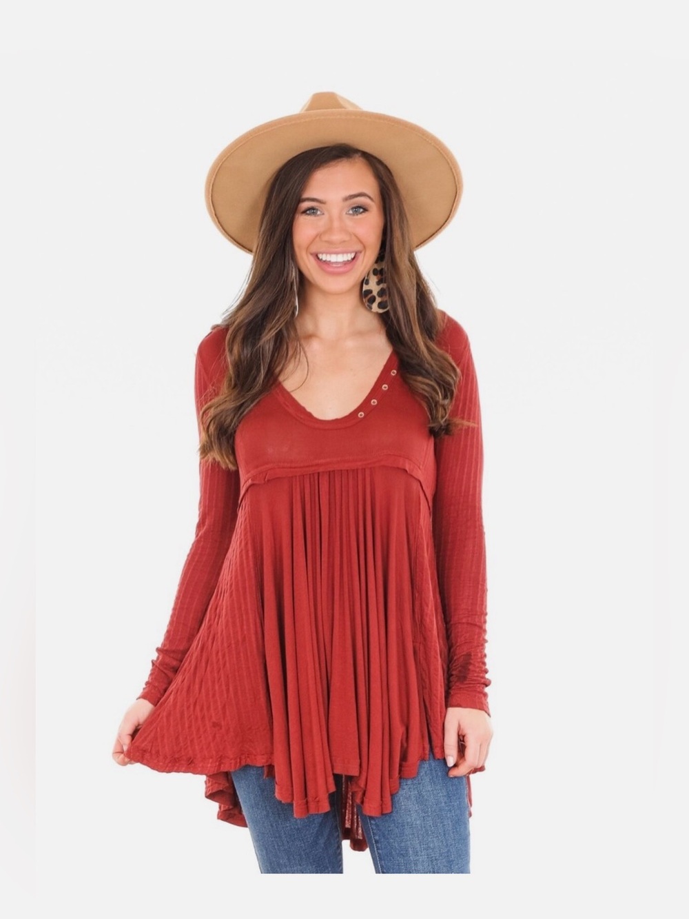 Free People Birdie Henley Tunic, ( XS)